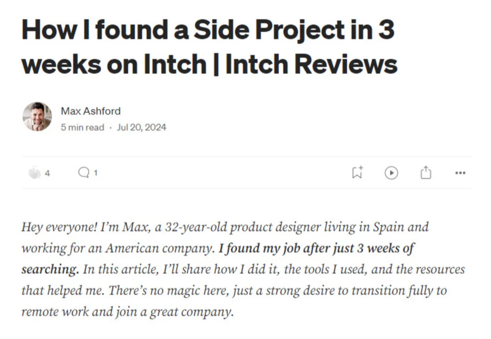Customer review of Intch